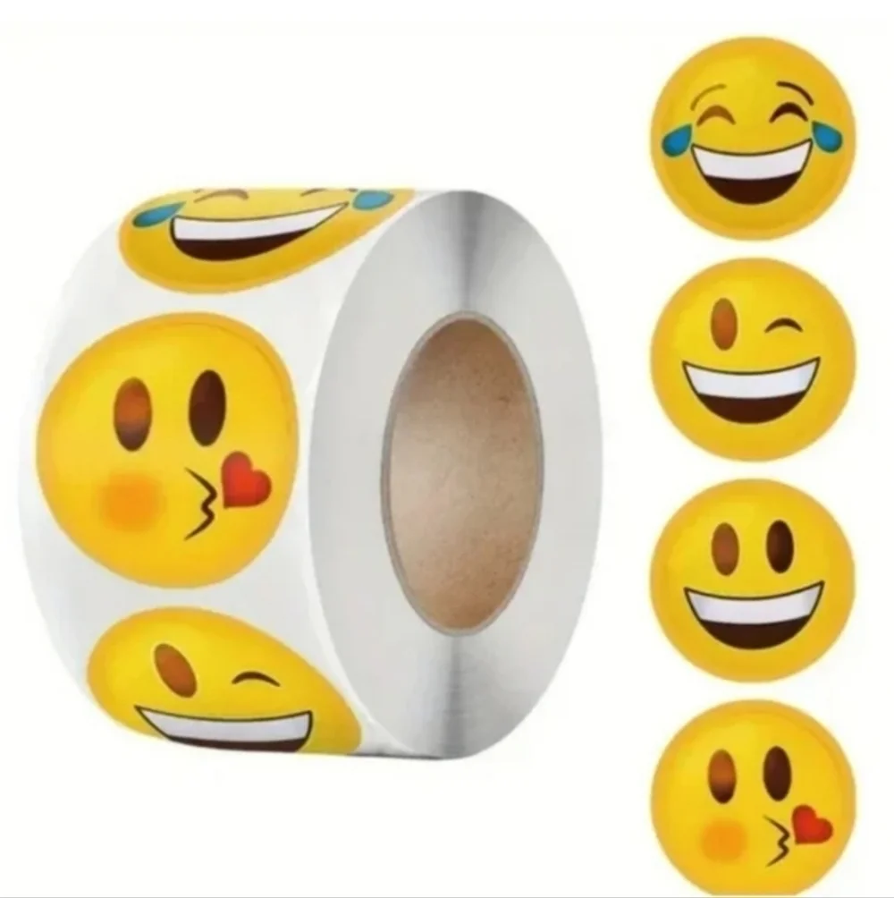 500 Pieces Roll Emoji Sealing Sticker